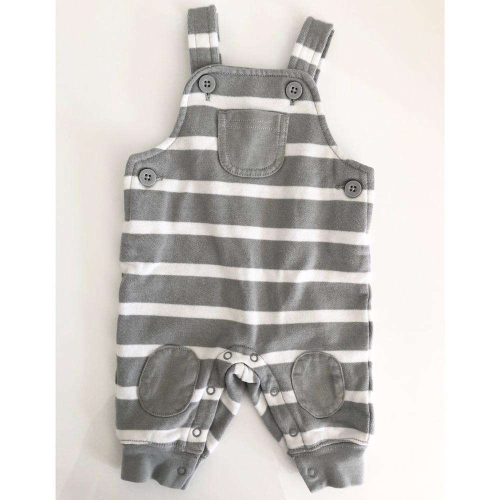 Gymboree Grey And White Baby Overalls 0-3 M New!